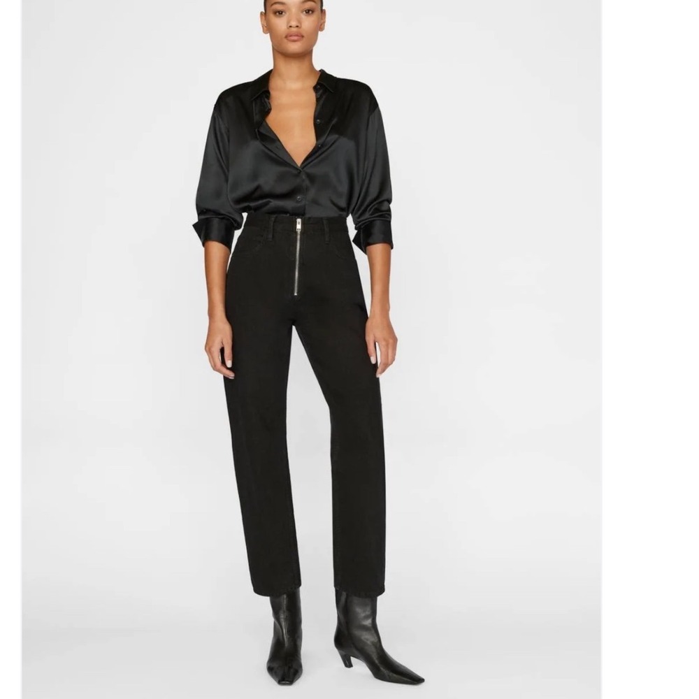 Frame Denim Women's Straight Leg Pants in Black